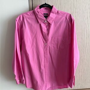 GAP Women's Vibrant Pink Casual Button Down Shirt